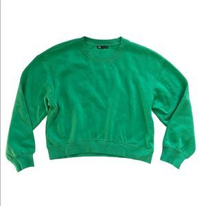 ZARA - BASIC SWEATSHIRT GREEN - M